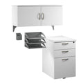 Pure White Engineered Wood Cubicle Storage Set N9421