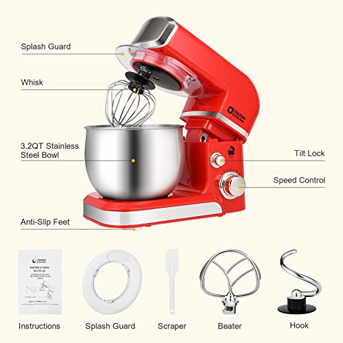 3.2Qt 6 Speeds Blue Electric Food Mixer Q427218