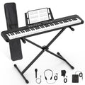 88 Key Semi Weighted Electric Digital Piano with Sustain Pedal, Power Supply, Stand, Carrying Case, Headphones F69841