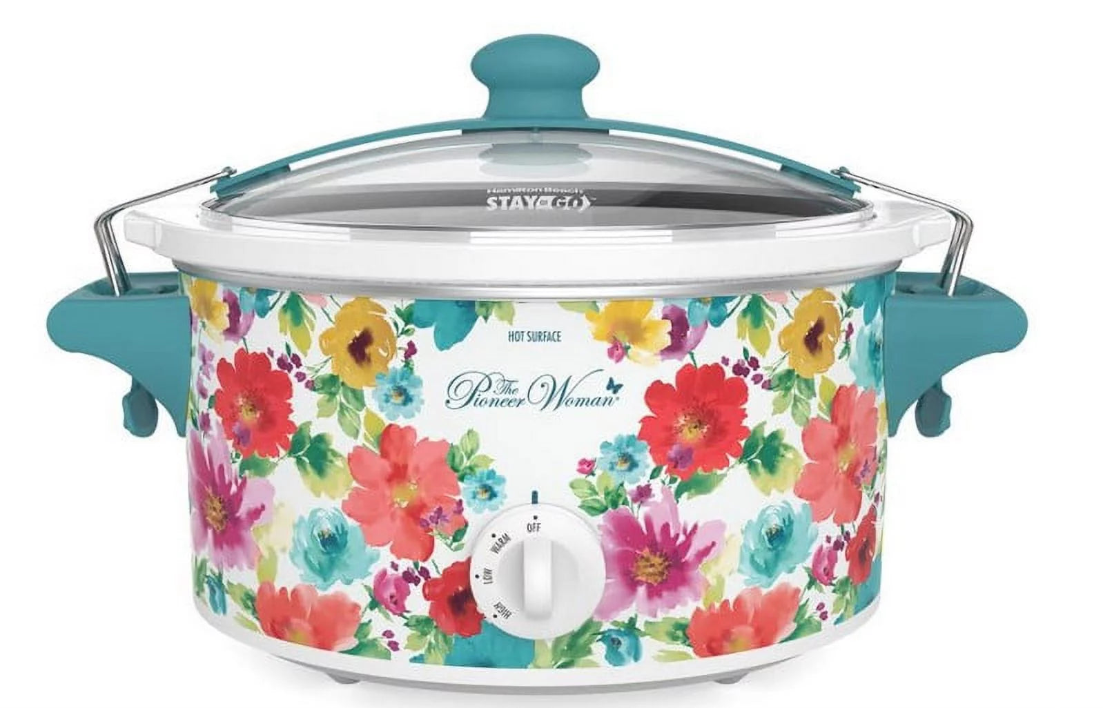 Portable Slow Cooker, 6 Quart, Removable Crock, Breezy Blossom F435696