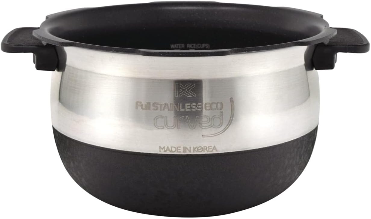 Stainless/Black 6 Cups Replacement Inner Pot for Rice Cooker O7658