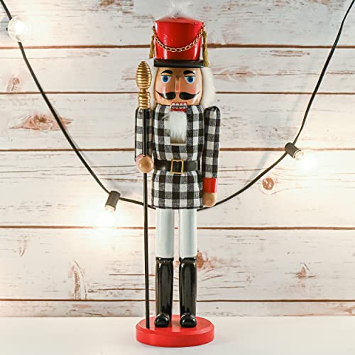 Black and White Wooden Nutcracker 15" Y285