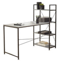 Gray Computer Desk With Storage Shelves Z920