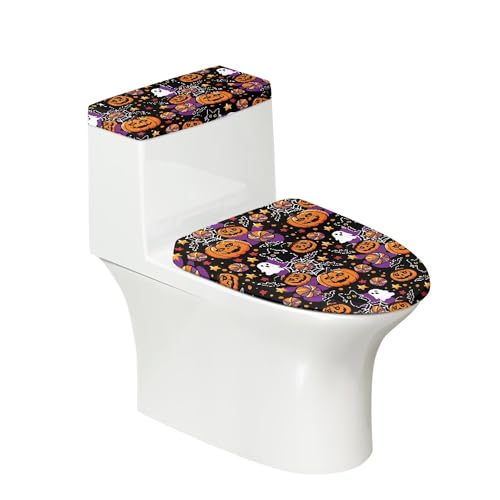 Christmas Trees Toilet Lid Cover and Toilet Tank Cover Set Stretch Seat Covers M413