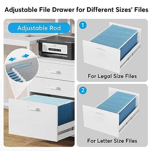 63 Inch Computer Desk with File Drawer Cabinet and Monitor Stand X910