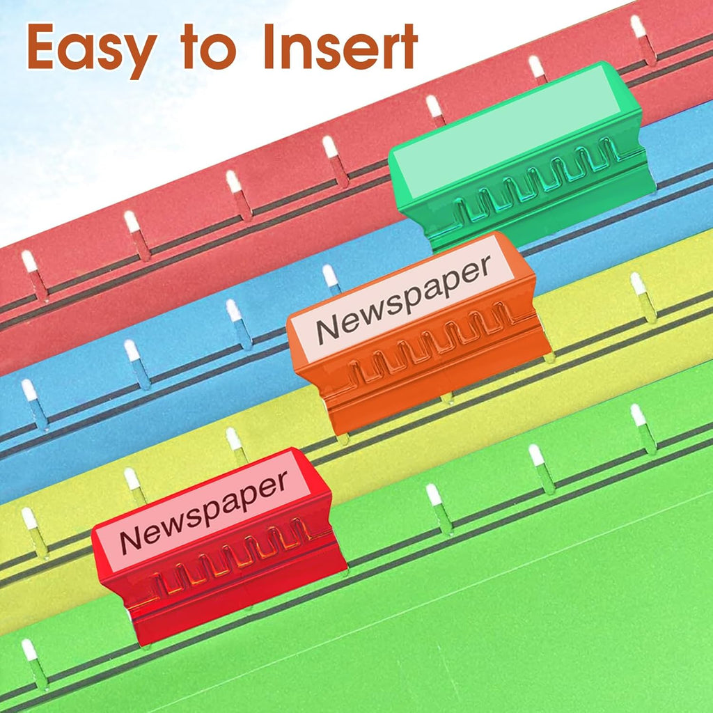 50 Pcs Multicolor Plastic File Tabs (4-Inch) N314