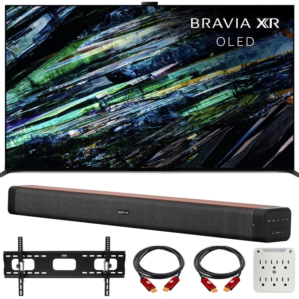 55 inch QD-OLED 4K HDR Smart TV with Soundbar, Wall Mount Bracket, Surge Adapter V540055