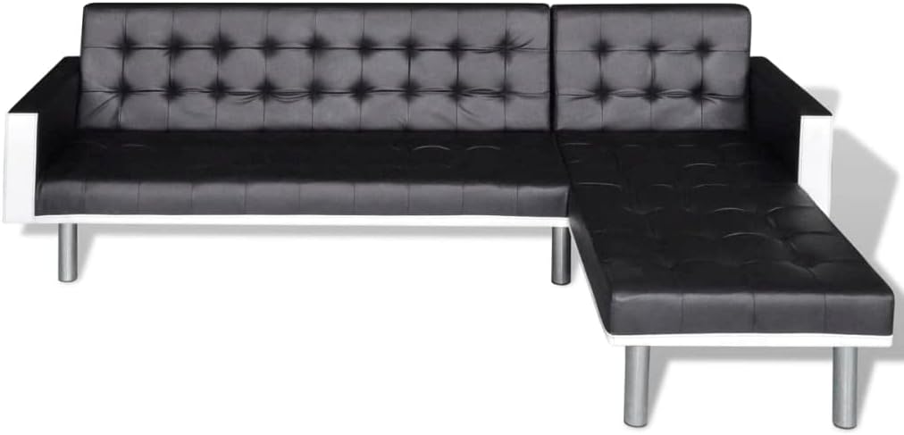 Black L-Shaped Sofa Bed Z4990