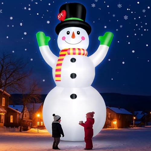 10 FT Christmas Inflatables Snowman Outdoor Yard Decorations with LED Lights V555