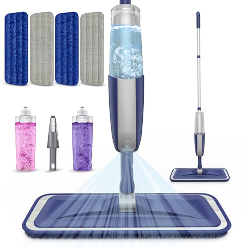 Wet Mops with 5X Washable Pads Spray Mops for Hardwood Floor Cleaning with 2X Bottles R308
