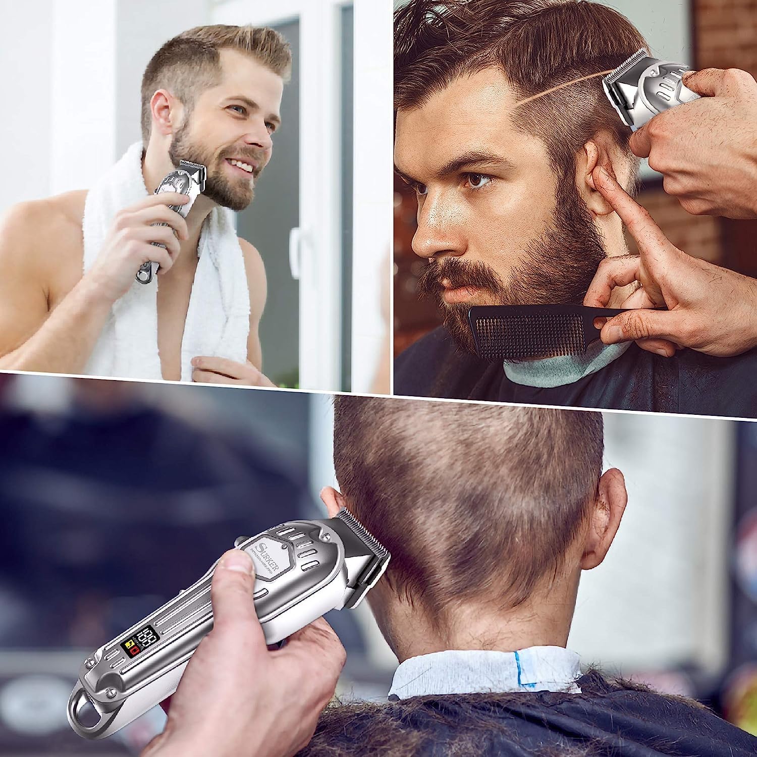 Mens Hair Clippers Cord Cordless Hair Trimmer Professional Haircut Kit R2093