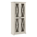 Linen White Oak Curio Cabinet with Glass Doors C3972