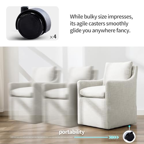 Upholstered Dining Chair with 4 Casters J6667