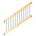 6 Ft. Pressure-Treated Wood Stair Rail Kit with Aluminum Round Balusters J934