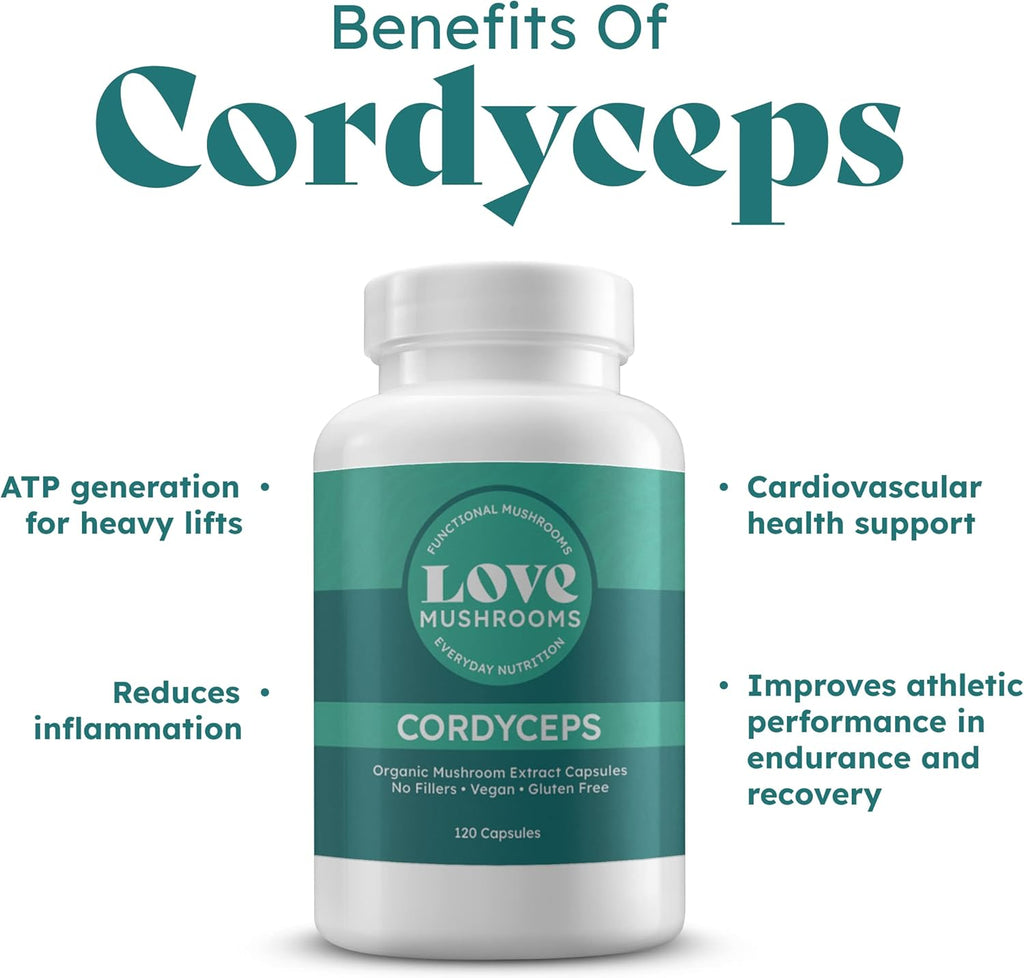 Organic Cordyceps Mushroom Extract Capsules, 120 Count Z911166