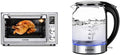 12-in-1 Air Fryer Toaster Oven Convection Roaster with Rotisserie & Dehydrator, 30L, Silver & Electric Kettle Glass Boiler Hot Water & Tea Heater with LED Indicator Light, 1.7L, Black X3423