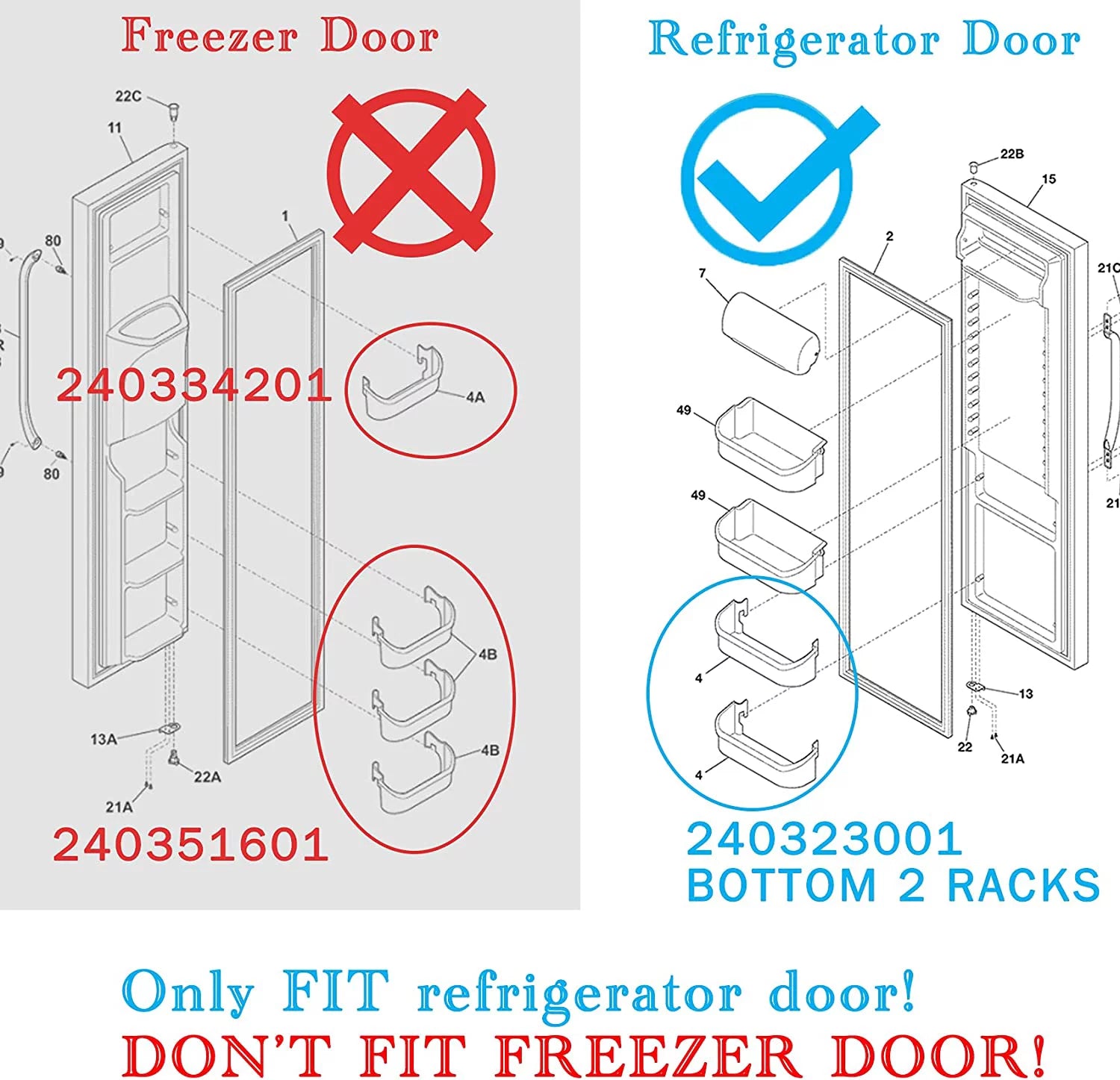 Refrigerator Door Bin, 15.95in long P3569