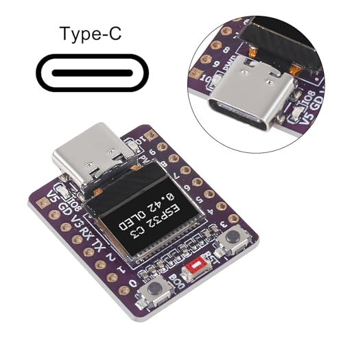 3PCS ESP32-C3 OLED Development Board with 0.42 Inch OLED Module Ceramic Antenna WiFi Bluetooth Q101