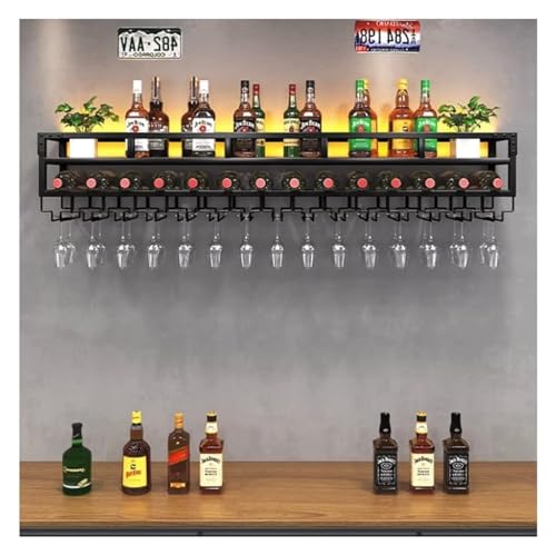 2-Layer Wall Mounted Wine Rack with LED Light U36848