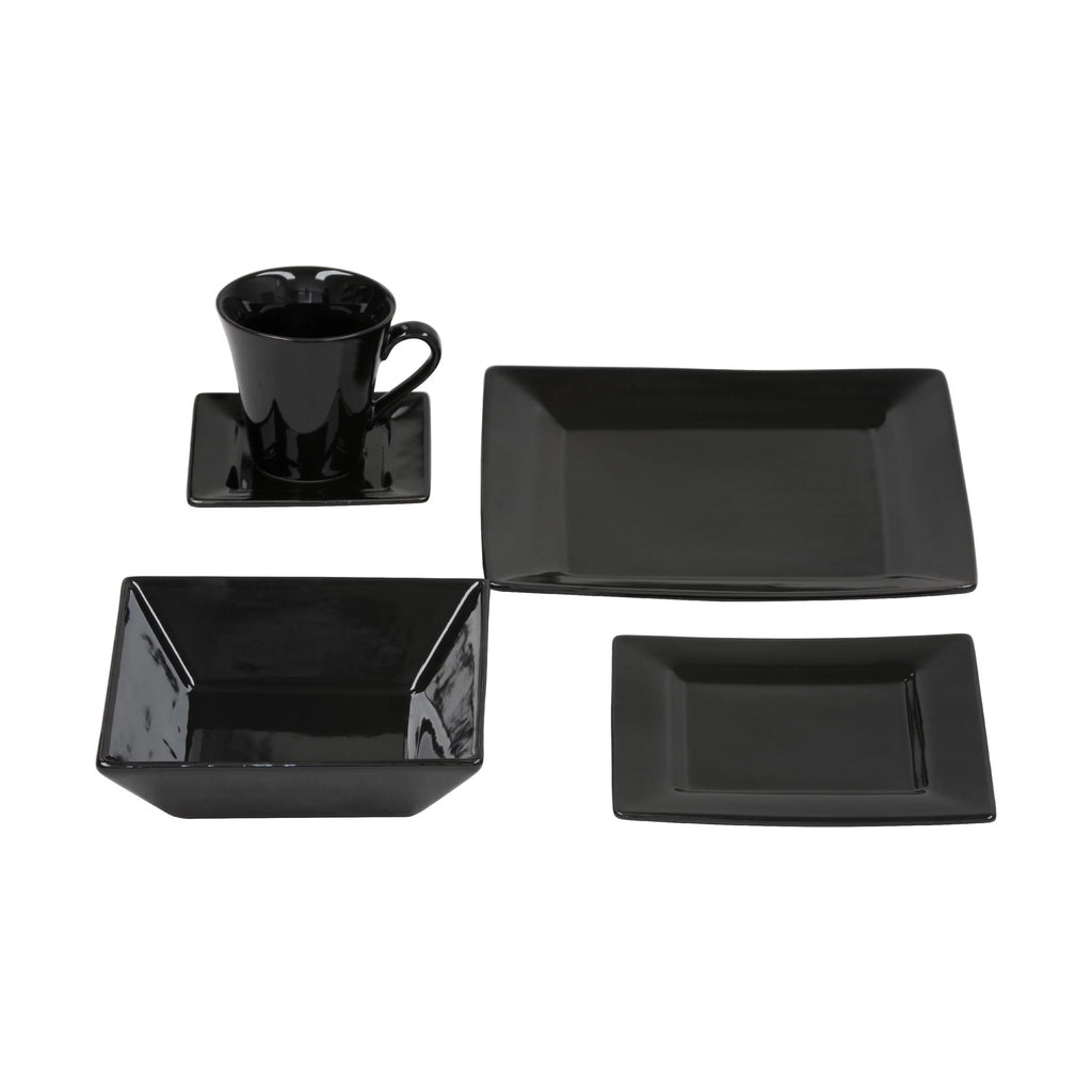 30 Piece Black Dinnerware Set Z3733