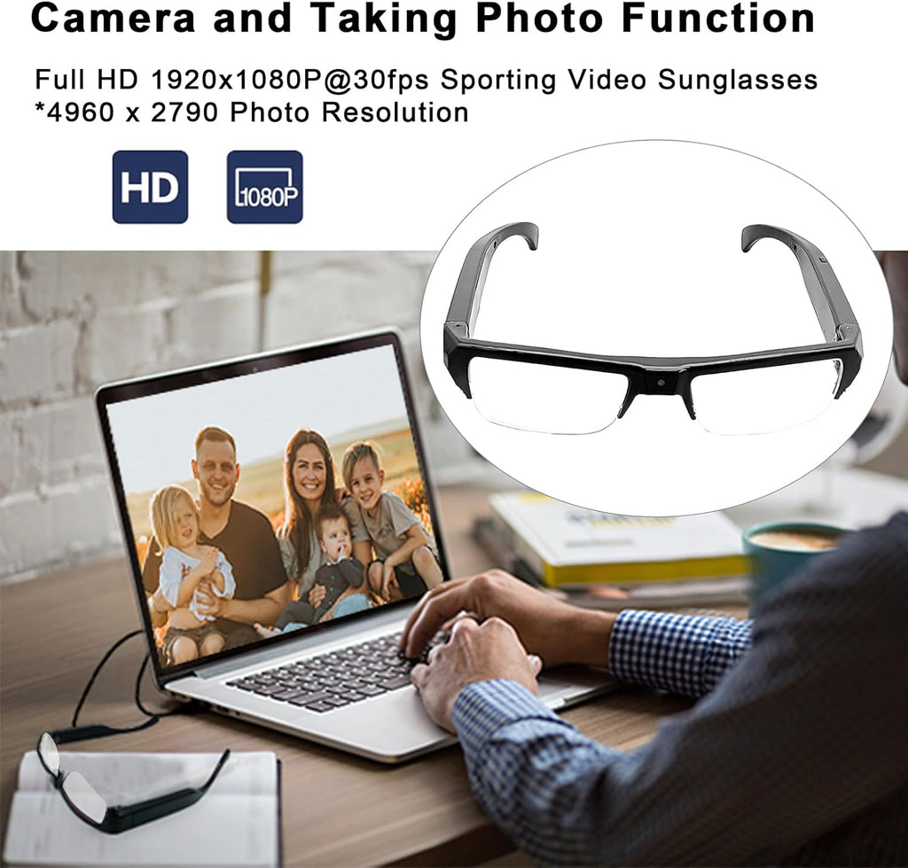 HD 1080p Video Recorder Glasses with 32G Micro SD Card Y36527