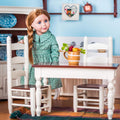 18 Inch Doll Furniture Wooden Kitchen Table and Two Chairs U7041