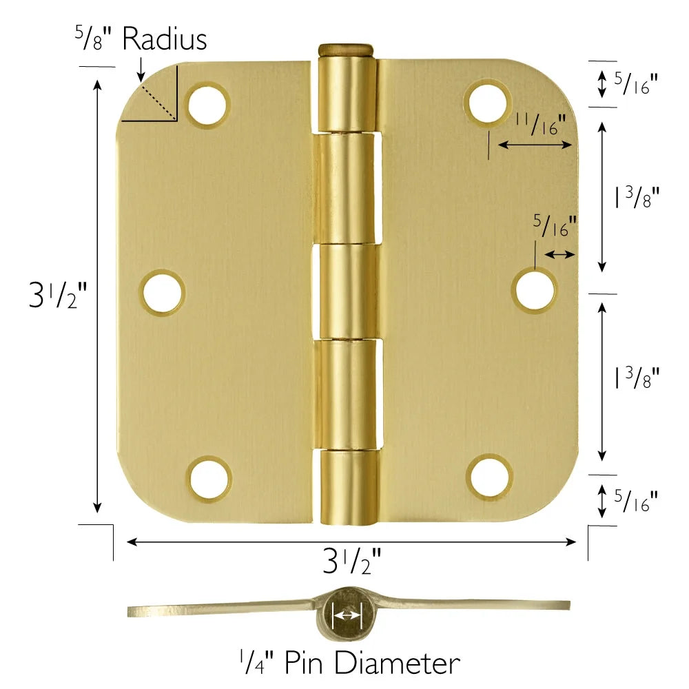 12-Pack 3.5-inch x 3.5-inch Steel Door Hinge E9737