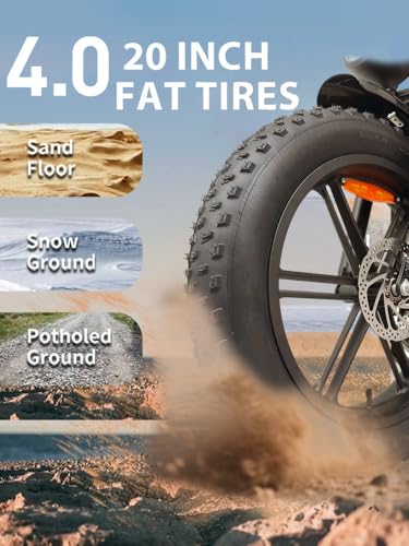 1500W Peak Brushless Motor 30 MPH Fat Tire E Bike with 624-2880Wh Removable Battery 20" Electric Dirt Bike with Dual Suspension and 7-Speed E668