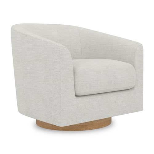 Fog Grey Swivel Barrel-Curved Upholstered Accent Chair J7071