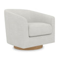 Fog Grey Swivel Barrel-Curved Upholstered Accent Chair J7071
