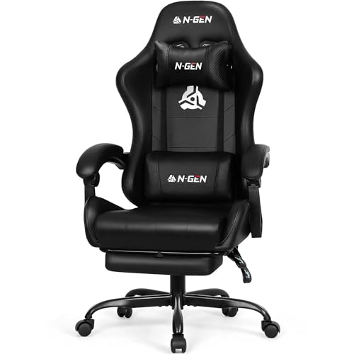 Black Ergonomic High Back Gaming Chair with Footrest W178