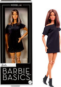 Red Curly Hair Black Mini Dress Posable Doll Q98975