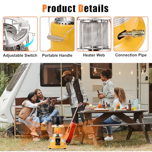 2 in 1 Propane Heater & Stove, 13000 BTU Portable Propane Heater with Handle P882545