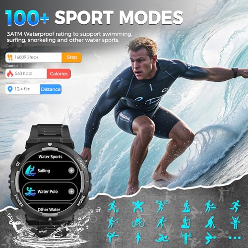 1.53” Rugged Smart Watch with LED Flashlight M99710