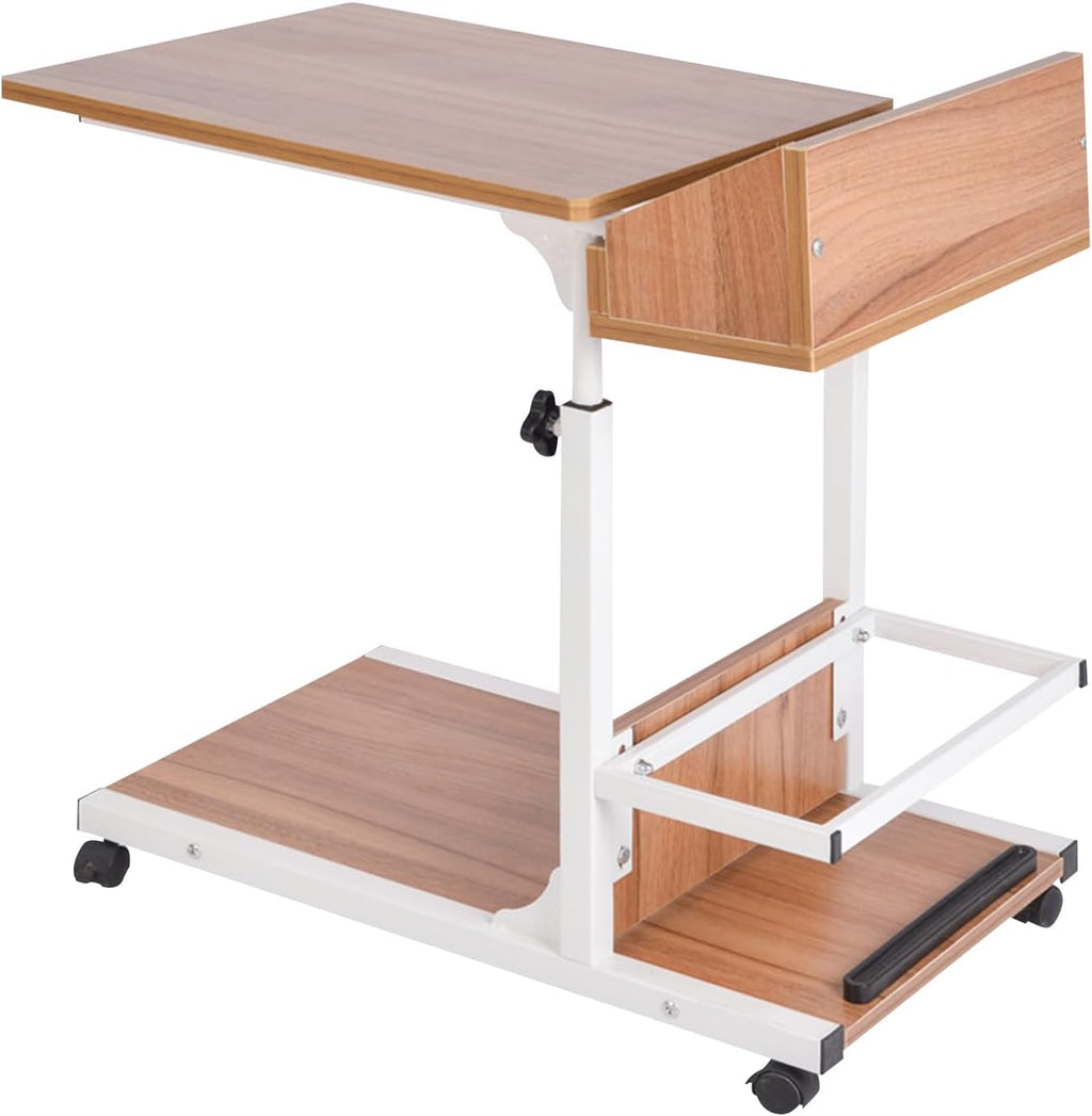 Over Bed Table with Drawer Adjustable Height and Wheels G861