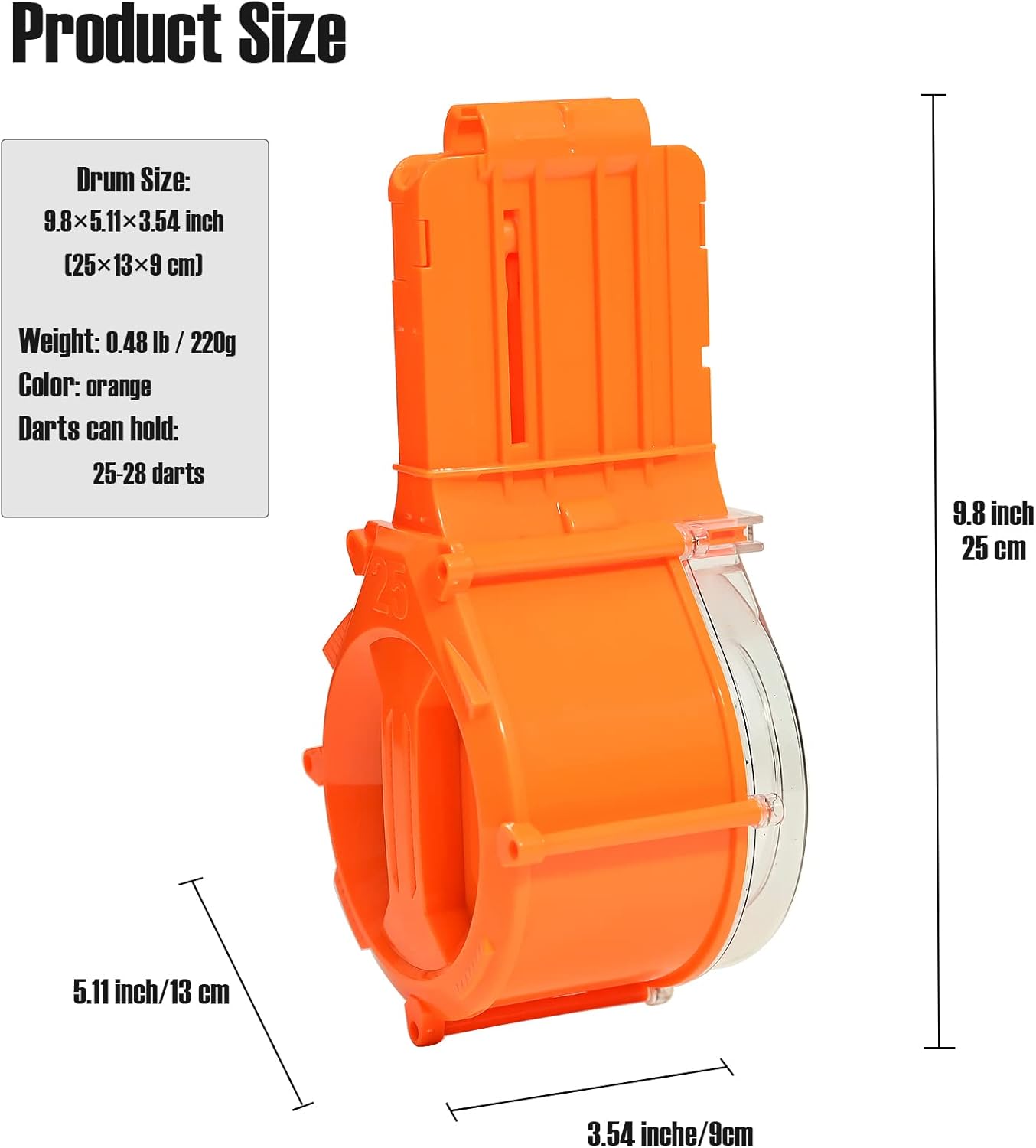 25-Dart Drum Magazine for Nerf Blasters M6119