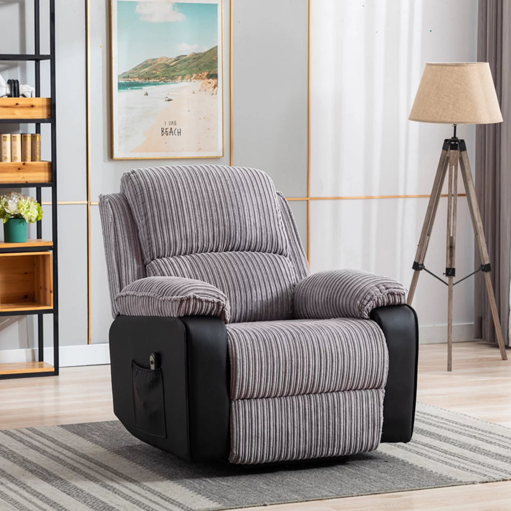 Electric Lift Recliner with Heat and Massage, Heavy Lounge Chair with Padded Arms and USB F74890