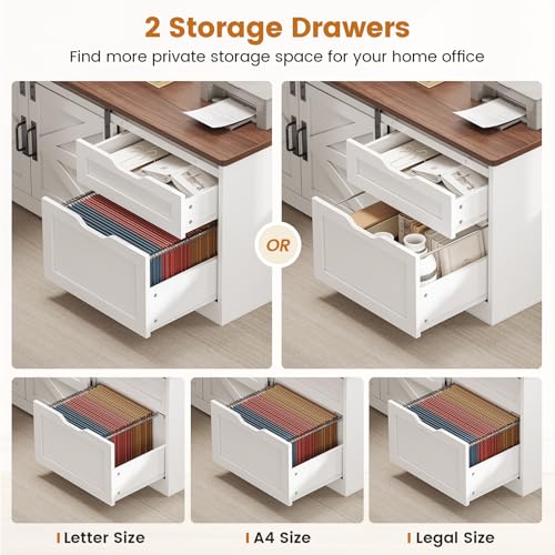 Black L Shaped Standing Desk with Storage Drawers and Power Outlets K62772