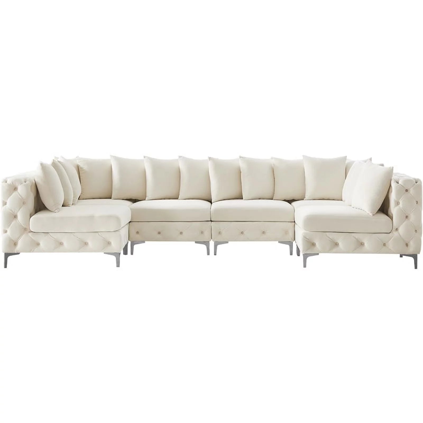 Cream Velvet Modular Sectional L685987