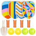 Set of 4 Wood Pickleball Paddles with Carry Bag L43660