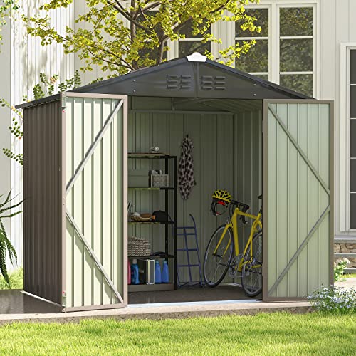 3 x 3 FT Grey Outdoor Storage Shed with Sloping Roof and Single Lockable Door O160391
