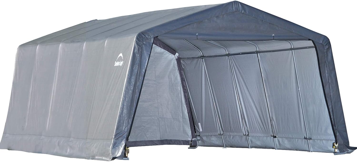 Grey 12 x 20 x 8 ft Garage-in-a-Box V4326