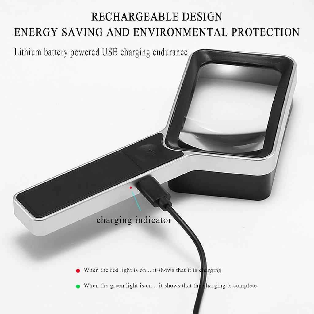 30X 6 LED Magnifying Glass with Light and Stand E14693