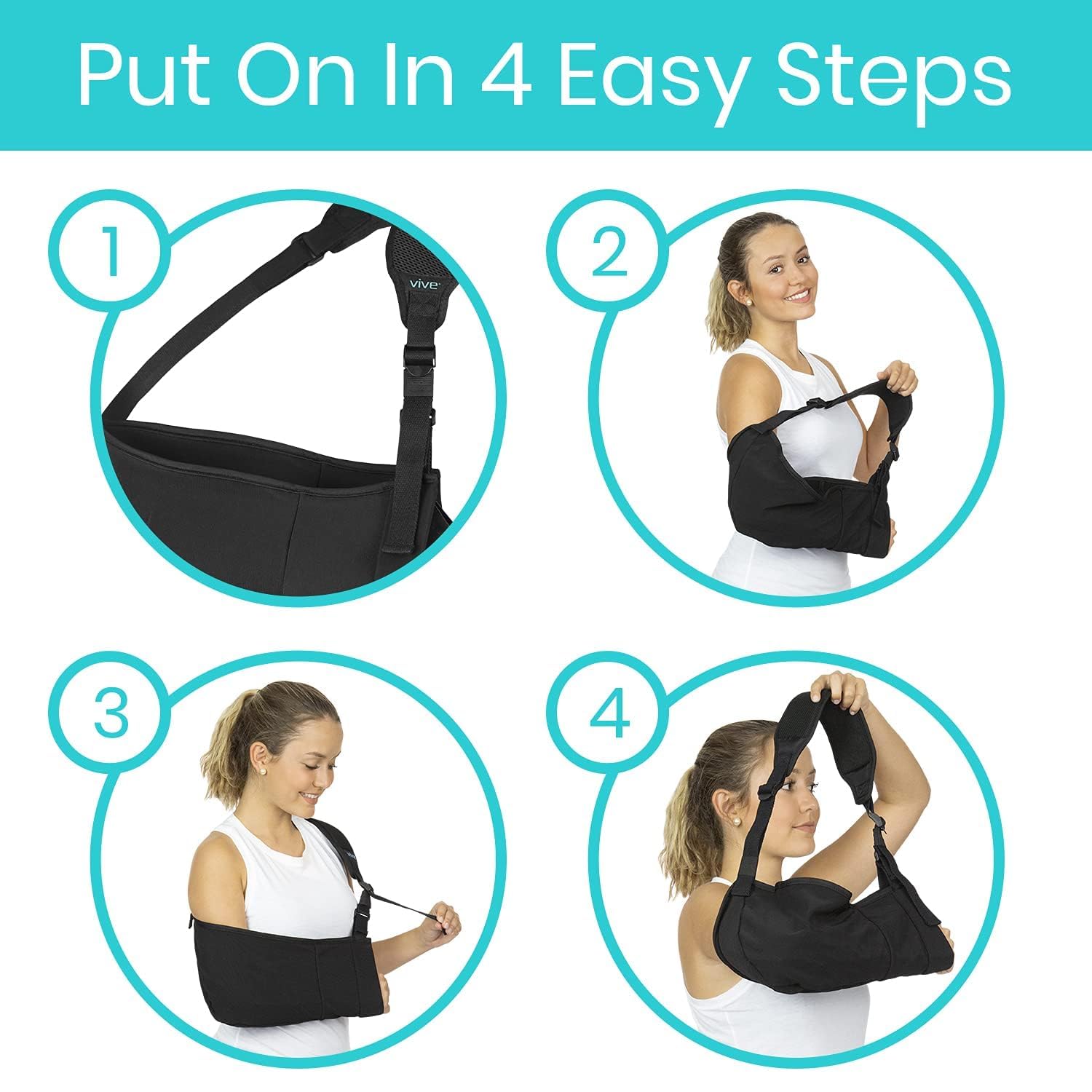 Adjustable Padded Arm Sling (Black) U90049