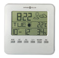 Silver Aluminum Digital Weather Table Top Clock M8294