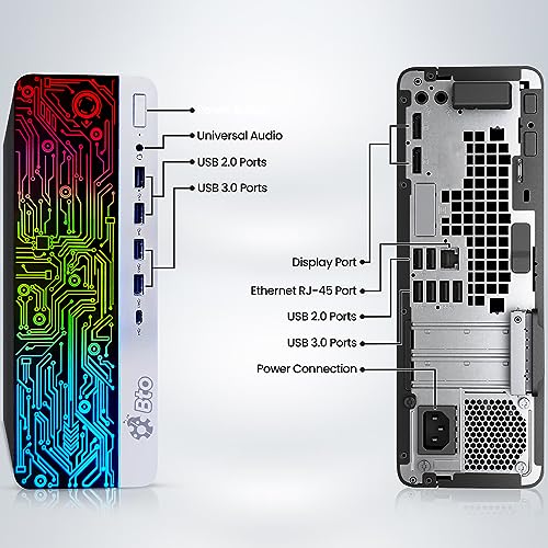 RGB Gaming Desktop PC Bundle - Intel Core i5 6th Gen, 16GB DDR4 Ram, 1TB SSD, NVIDIA GeForce GTX 1050 Ti 4GB, 24-inch Monitor, Windows 11 Pro (Renewed) I93730