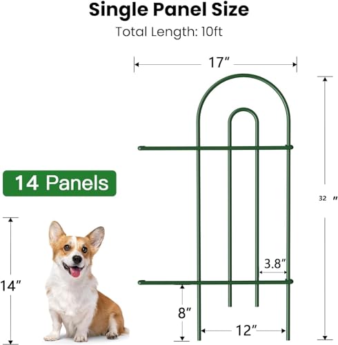 35 panels No Dig Metal Garden Fence 18in(H)×50ft(L) Q4372