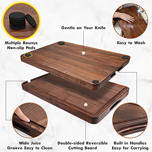 Extra Large Walnut Wood End Grain Cutting Board 24x18x2 In F5495