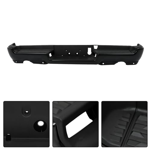 Black Steel Rear Step Bumper Assembly with Dual Exhaust F484960
