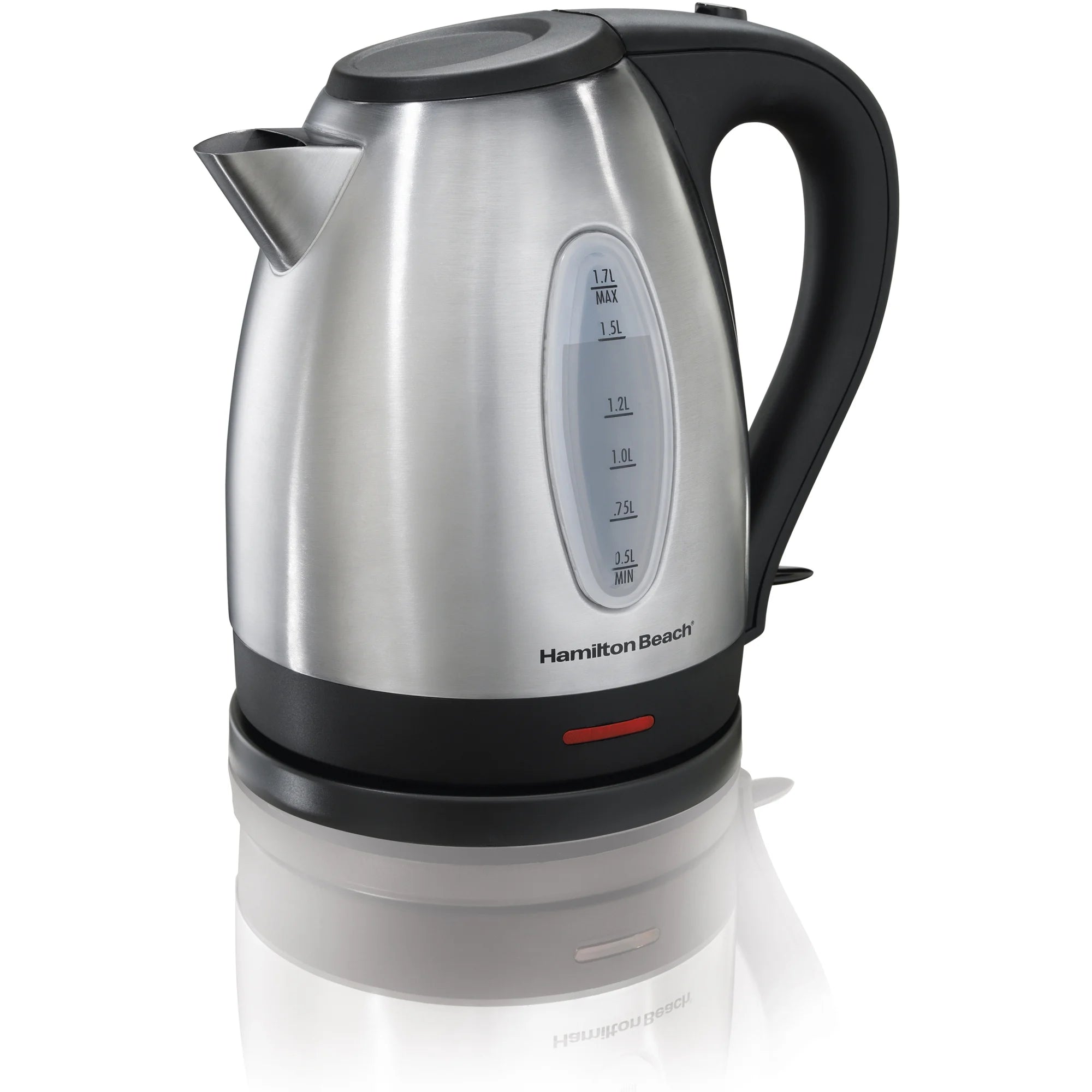 1.7-Liter Stainless Steel Electric Kettle, Black Accents G895363